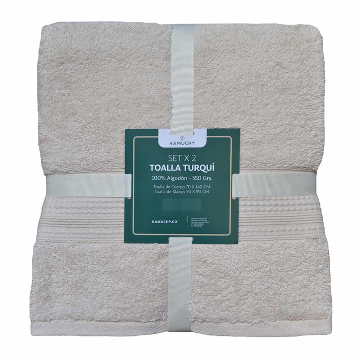 TOALLA TURQUIA SET X2 CUERPO-MANO 4133