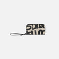 A Sherpani Tulum Ciao RFID Wallet, front view showing wrist strap and clasp on white background. #color_ciao-print