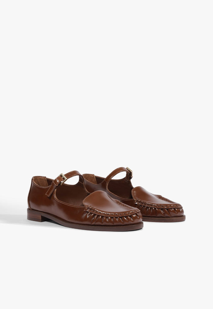 Tyla Buckle Leather Mary Jane Flat - Schutz Shoes