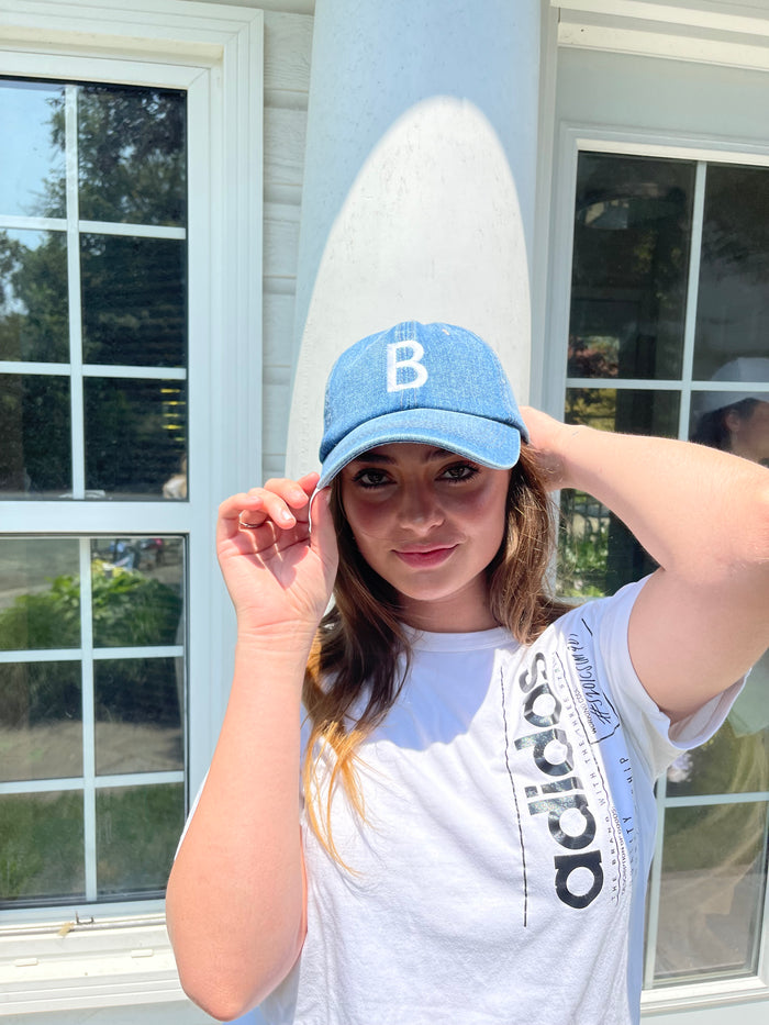 Varsity Denim “B” Cap
