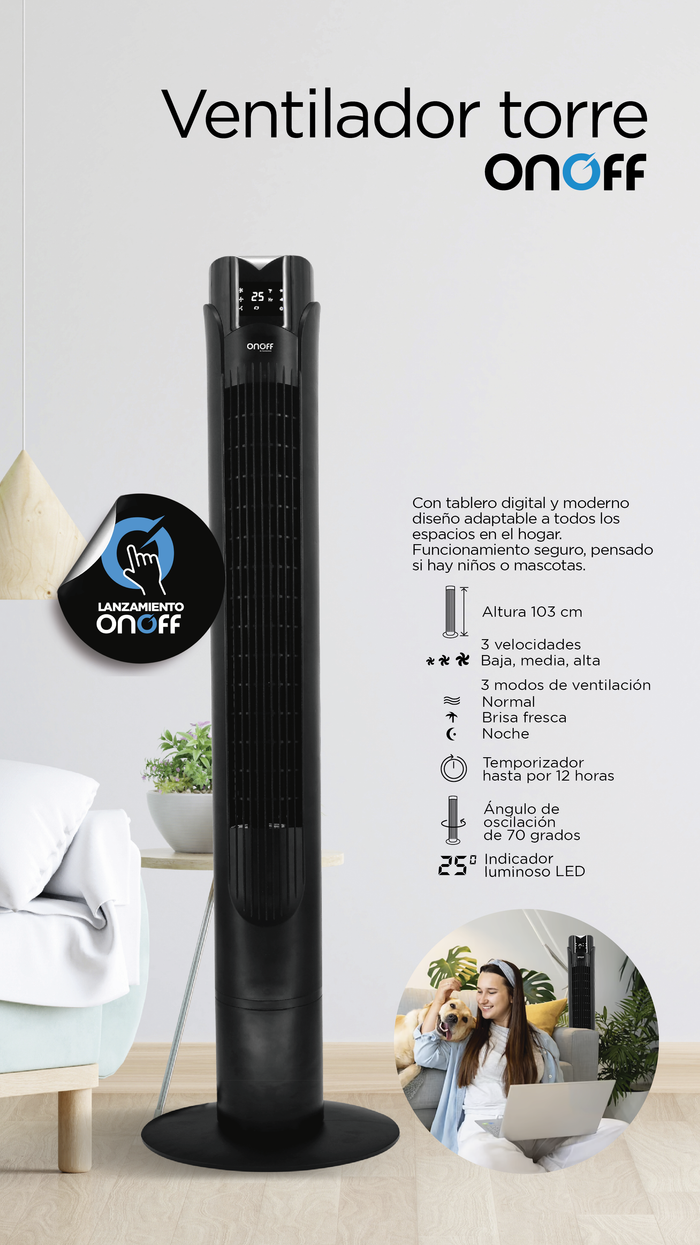 VENTILADOR TORRE CON CONTROL RP2778