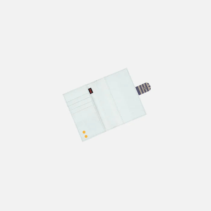 A Sherpani Vienna Passport Anti-theft Passport Wallet, above view showing inside of wallet against white background.  #color_passport-print
