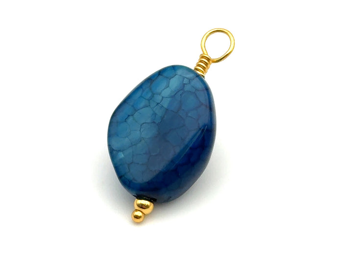 Vintage | Blue Agate Stone Pendant | LINK, design your own