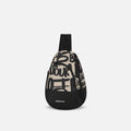 A Sherpani Wayfarer Ciao Convertible Sling, front view showing lockable pockets and main strap on white background. #color_ciao-print