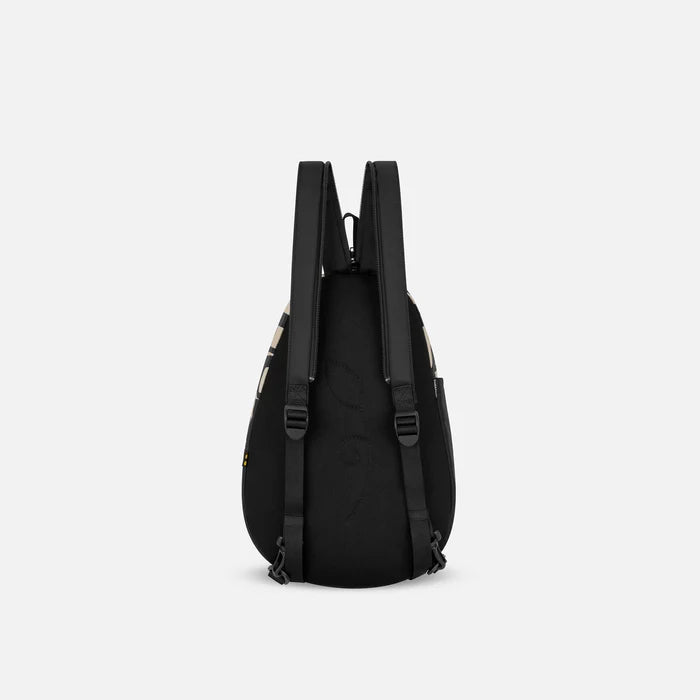 A Sherpani Wayfarer Ciao Convertible Sling, back view showing convertible strap against a white background.  #color_ciao-print