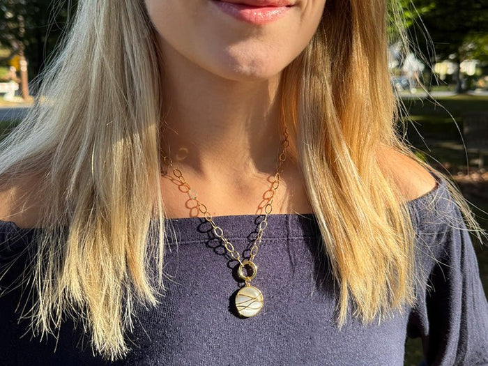 White Ocean Wave Pendant | LINK, design your own
