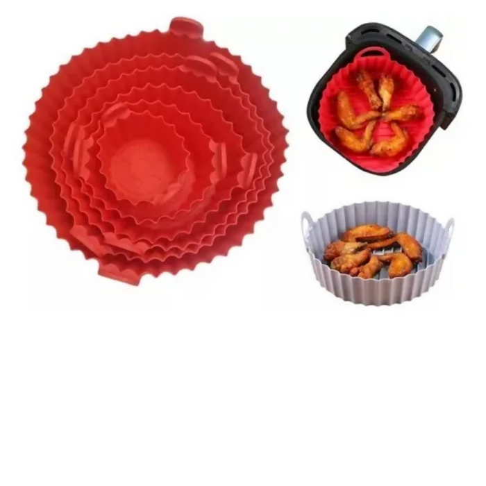 X6 MOLDES SILICONA AZUL HOMETV PARA AIRFRYER 20CM REUTILIZABLES
