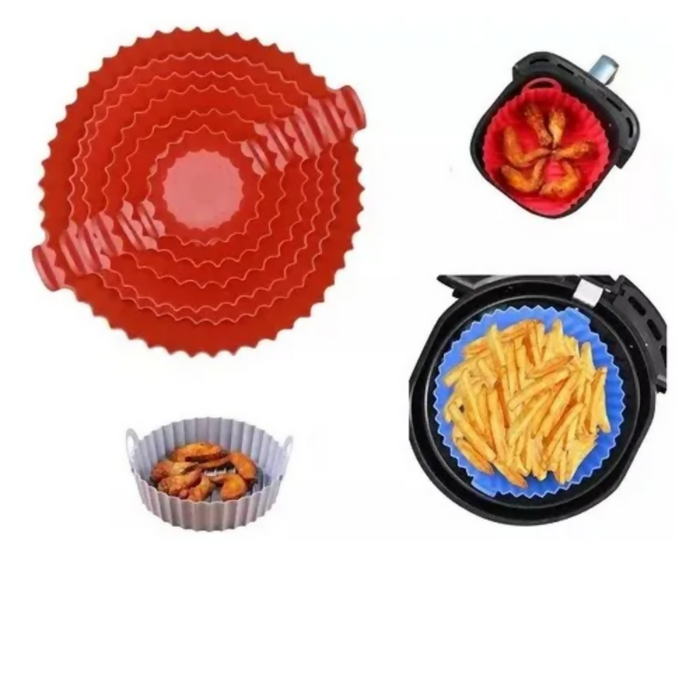 X6 MOLDES SILICONA AZUL HOMETV PARA AIRFRYER 20CM REUTILIZABLES