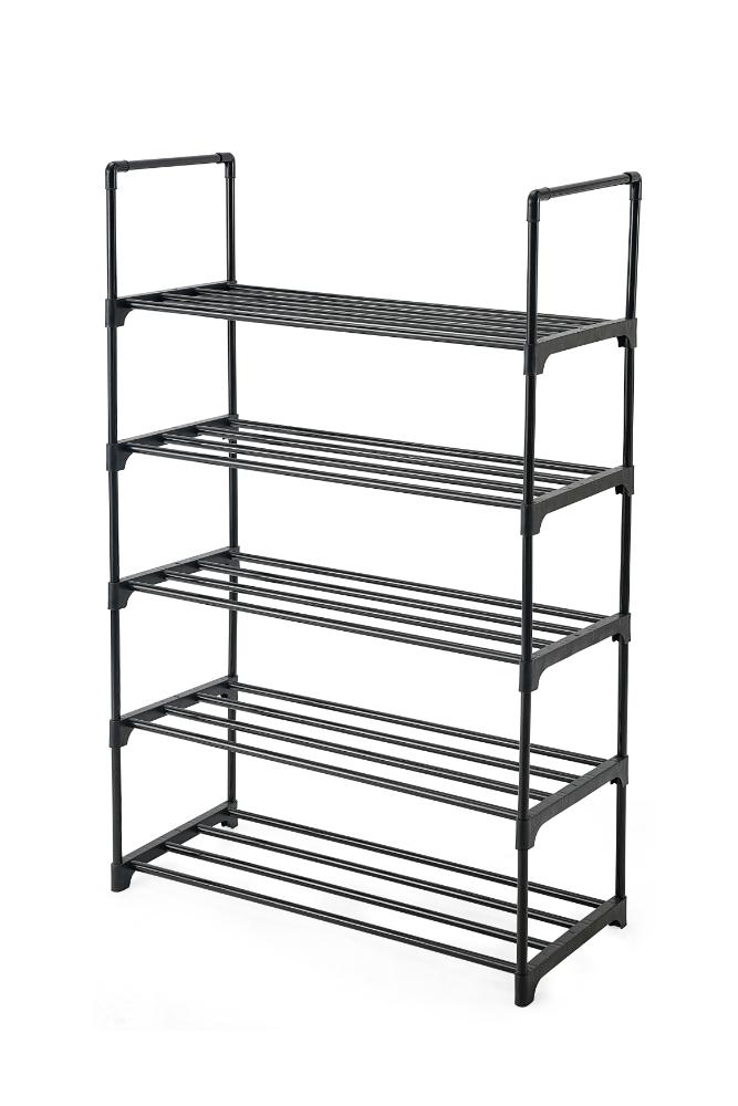 Zapatero organizador Juna eco, Negro, De 5 niveles con amplio espacio para 15 pares