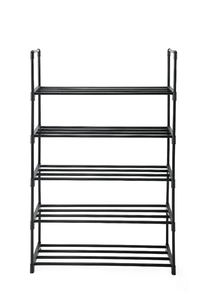 Zapatero organizador Juna eco, Negro, De 5 niveles con amplio espacio para 15 pares