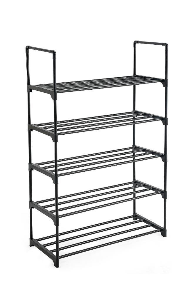 Zapatero organizador Juna eco, Negro, De 5 niveles con amplio espacio para 15 pares