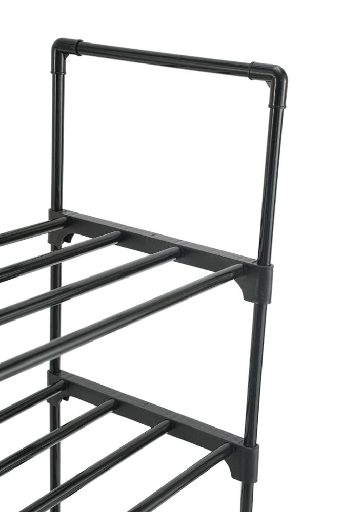 Zapatero organizador Kora, Negro, De 5 niveles con amplio espacio para 24 pares