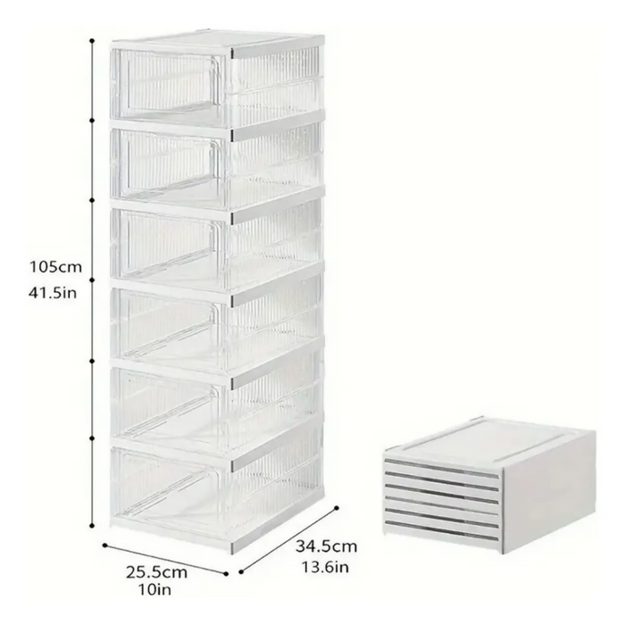 ZAPATERO ORGANIZADOR PLEGABLE ARMARIO 6 NIVELES TRANSPARENTE
