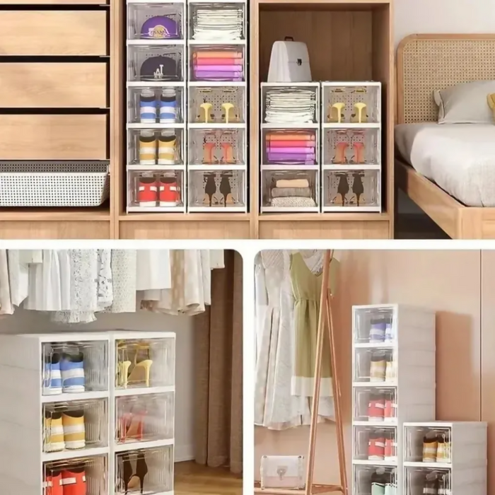 ZAPATERO ORGANIZADOR PLEGABLE ARMARIO 6 NIVELES TRANSPARENTE