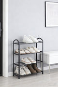 Zapatero organizador Tody, Negro, de 4 niveles con amplio espacio para 8 pares