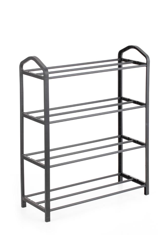 Zapatero organizador Tody, Negro, de 4 niveles con amplio espacio para 8 pares