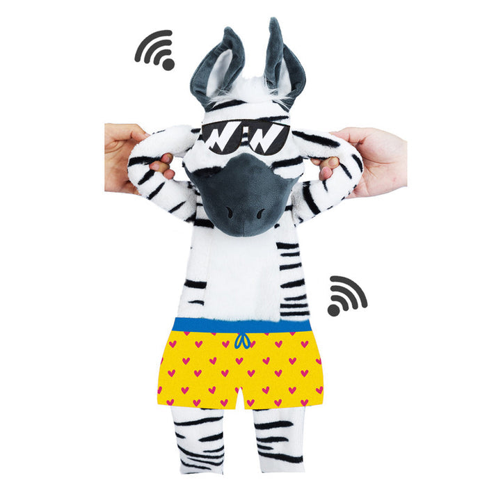 ZEBRA CON CHIRRIADOR Y JUGUETE ARRUGADO PARA PERROS GRANDES